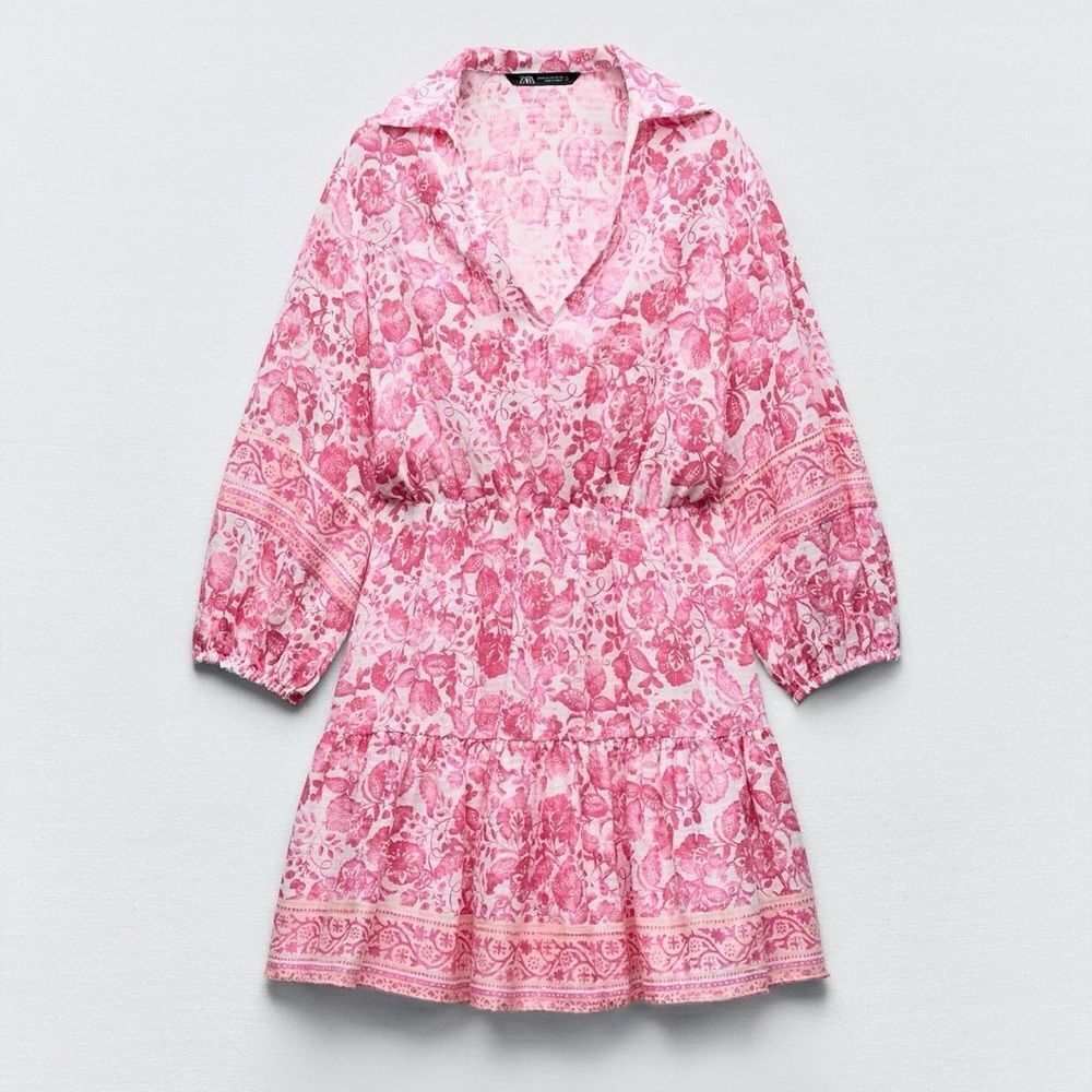 Zara printed mini dress